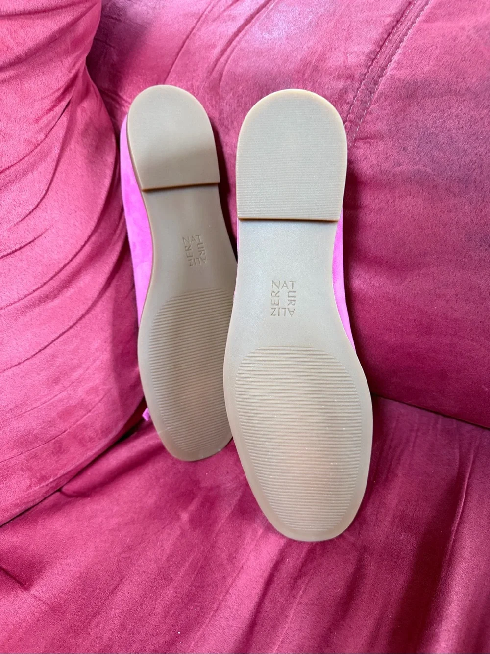 Naturalizer Hot Pink Suede Ballet Flats with Bow